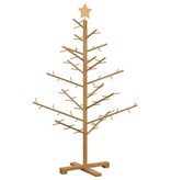 VidaXL Houten kerstboom met standaard Bruin 125 cm Massief grenenhout