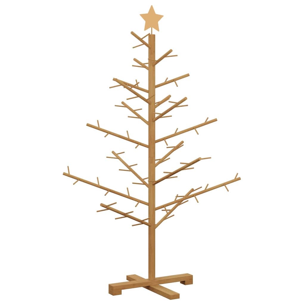 VidaXL Houten kerstboom met standaard Bruin 125 cm Massief grenenhout