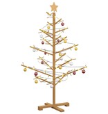 VidaXL Houten kerstboom met standaard Bruin 125 cm Massief grenenhout