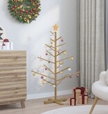 VidaXL Houten kerstboom met standaard Bruin 125 cm Massief grenenhout