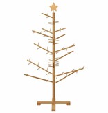 VidaXL Houten kerstboom met standaard Bruin 125 cm Massief grenenhout