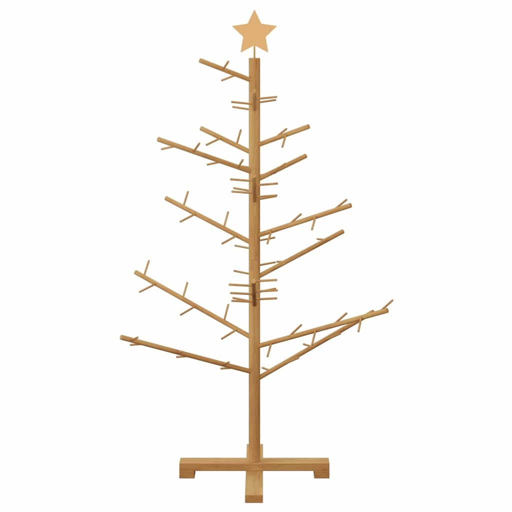 VidaXL Houten kerstboom met standaard Bruin 125 cm Massief grenenhout