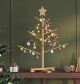 VidaXL Houten kerstboom met standaard Bruin 75 cm Massief grenenhout