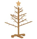 VidaXL Houten kerstboom met standaard Bruin 75 cm Massief grenenhout
