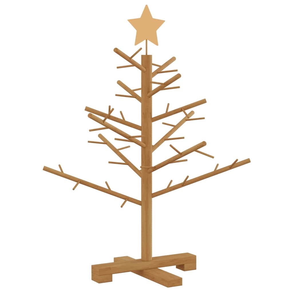VidaXL Houten kerstboom met standaard Bruin 75 cm Massief grenenhout