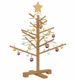 VidaXL Houten kerstboom met standaard Bruin 75 cm Massief grenenhout