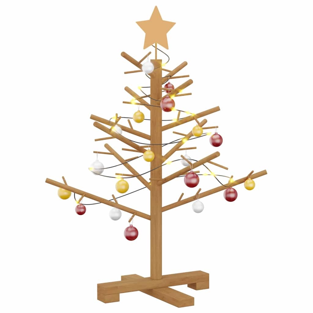 VidaXL Houten kerstboom met standaard Bruin 75 cm Massief grenenhout