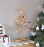 VidaXL Houten kerstboom met standaard Bruin 75 cm Massief grenenhout