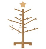 VidaXL Houten kerstboom met standaard Bruin 75 cm Massief grenenhout