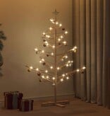 VidaXL Houten kerstboom Naturel 125 cm Massief grenenhout