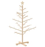 VidaXL Houten kerstboom Naturel 125 cm Massief grenenhout