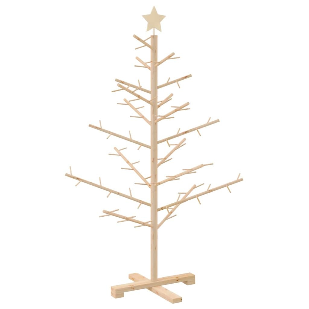 VidaXL Houten kerstboom Naturel 125 cm Massief grenenhout
