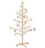 VidaXL Houten kerstboom Naturel 125 cm Massief grenenhout
