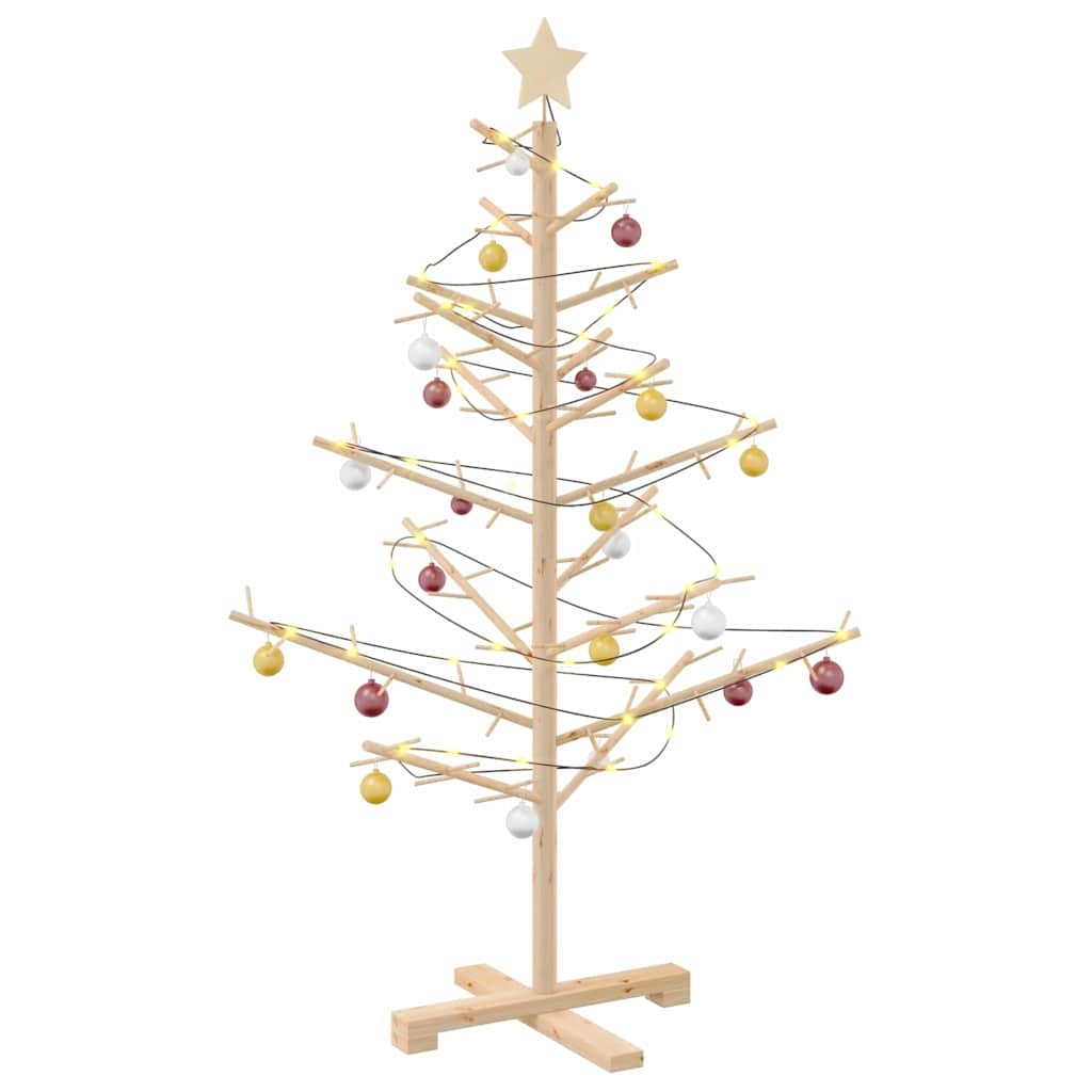 VidaXL Houten kerstboom Naturel 125 cm Massief grenenhout