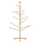 VidaXL Houten kerstboom Naturel 125 cm Massief grenenhout