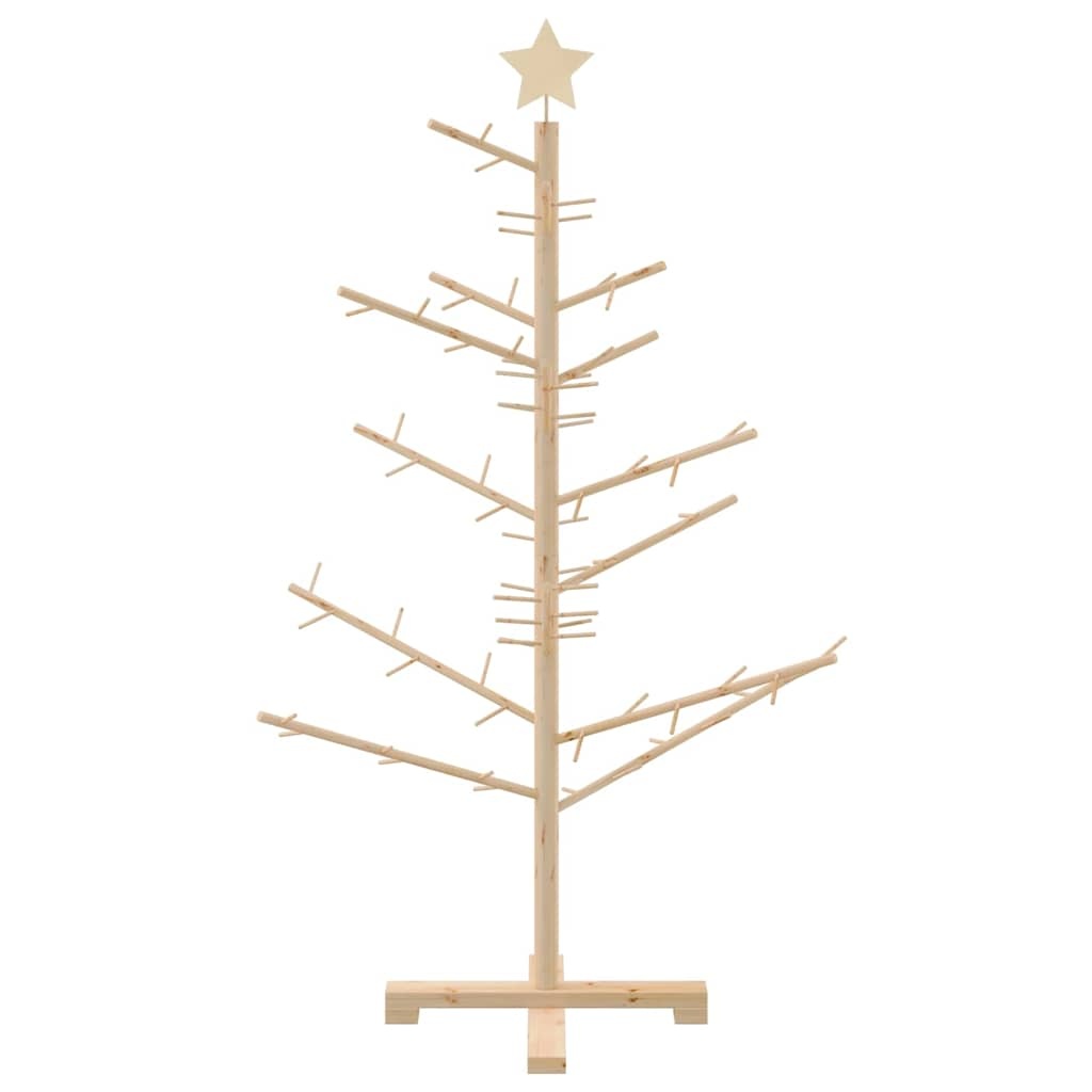 VidaXL Houten kerstboom Naturel 125 cm Massief grenenhout