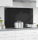 VidaXL Keuken Achterwand Zwart 100 x 60 x 0,8 cm gehard glas