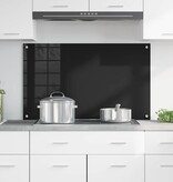 VidaXL Keuken Achterwand Zwart 100 x 60 x 0,8 cm gehard glas