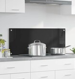 VidaXL Keuken Achterwand Zwart 100 x 40 x 0,8 cm gehard glas