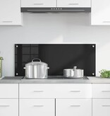 VidaXL Keuken Achterwand Zwart 100 x 40 x 0,8 cm gehard glas