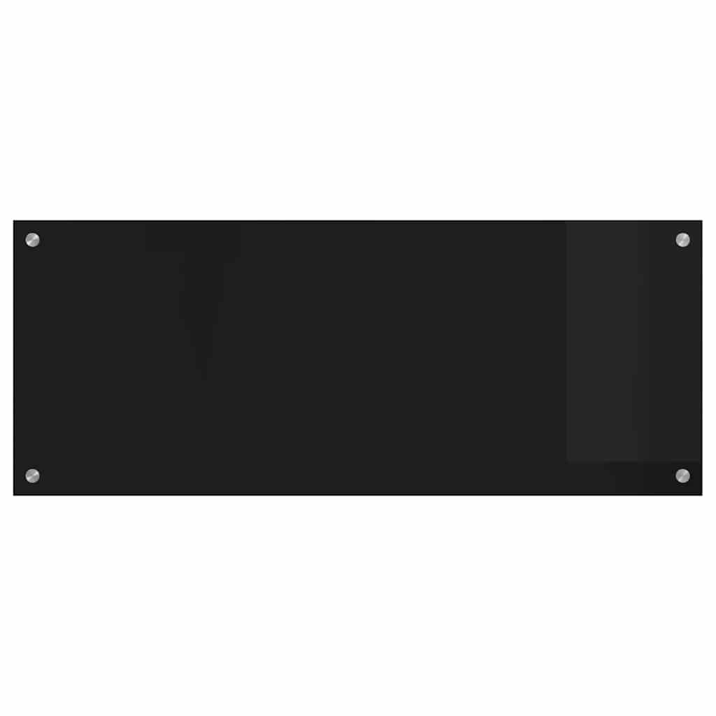 VidaXL Keuken Achterwand Zwart 100 x 40 x 0,8 cm gehard glas