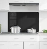 VidaXL Keuken Achterwand Zwart 90 x 60 x 0.8 cm gehard glas