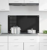 VidaXL Keuken Achterwand Zwart 90 x 50 x 0.8 cm gehard glas