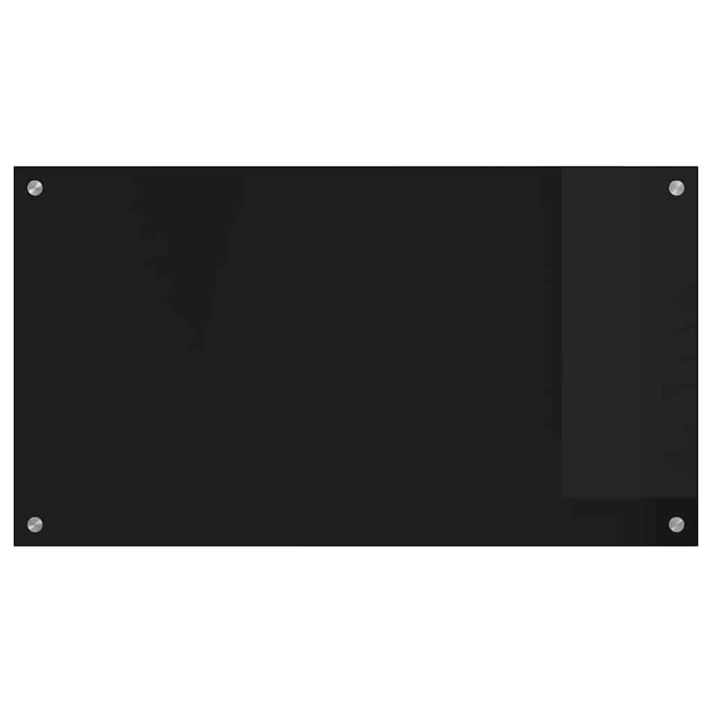 VidaXL Keuken Achterwand Zwart 90 x 50 x 0.8 cm gehard glas