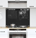 VidaXL Keuken Achterwand Zwart 80 x 60 x 0.8 cm gehard glas