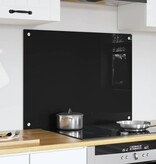 VidaXL Keuken Achterwand Zwart 80 x 60 x 0.8 cm gehard glas