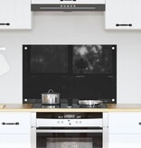 VidaXL Keuken Achterwand Zwart 80 x 50 x 0.8 cm gehard glas