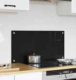 VidaXL Keuken Achterwand Zwart 80 x 40 x 0.8 cm gehard glas