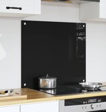 VidaXL Keuken Achterwand Zwart 70 x 60 x 0.8 cm gehard glas