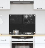 VidaXL Keuken Achterwand Zwart 70 x 50 x 0.8 cm gehard glas