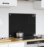 VidaXL Keuken Achterwand Zwart 70 x 50 x 0.8 cm gehard glas