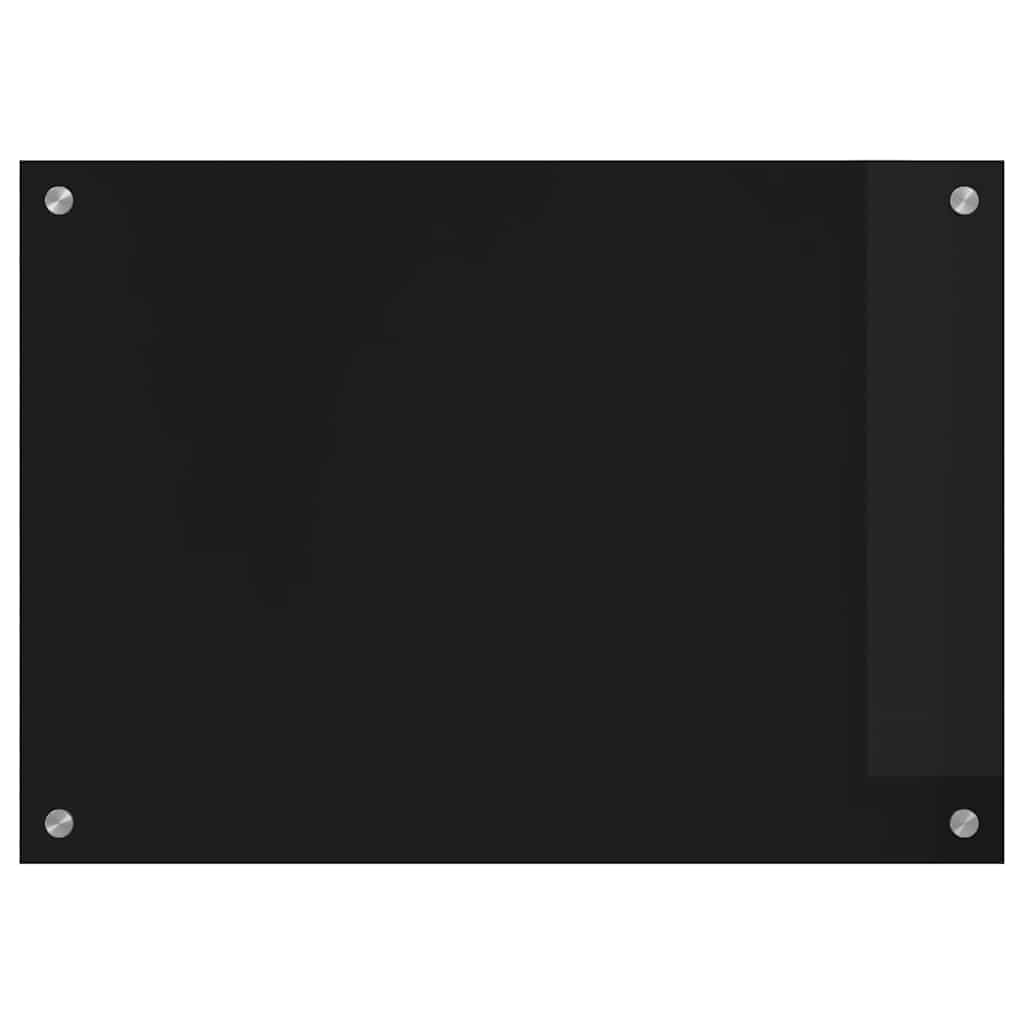 VidaXL Keuken Achterwand Zwart 70 x 50 x 0.8 cm gehard glas