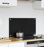 VidaXL Keuken Achterwand Zwart 70 x 40 x 0,8 cm gehard glas