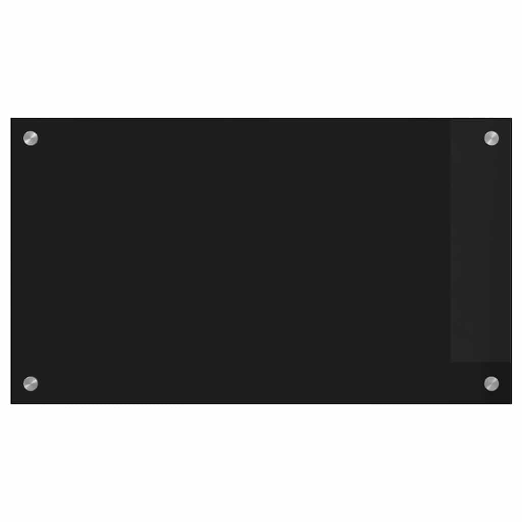 VidaXL Keuken Achterwand Zwart 70 x 40 x 0,8 cm gehard glas