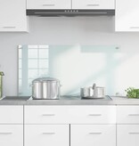 VidaXL Keuken Achterwand Wit 100 x 50 x 0,8 cm gehard glas