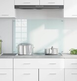 VidaXL Keuken Achterwand Wit 90 x 60 x 0.8 cm gehard glas
