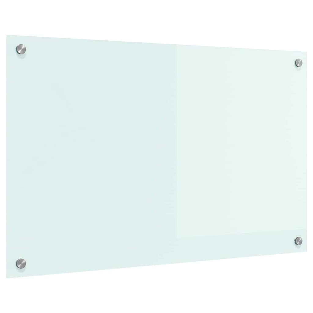 VidaXL Keuken Achterwand Wit 80 x 50 x 0.8 cm gehard glas