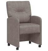 VidaXL Eetstoelen met wielen 2 pcs Grijs 57 x 67 x 95 cm Kunstleer