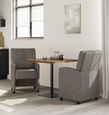 VidaXL Eetstoelen met wielen 2 pcs Grijs 57 x 67 x 95 cm Kunstleer