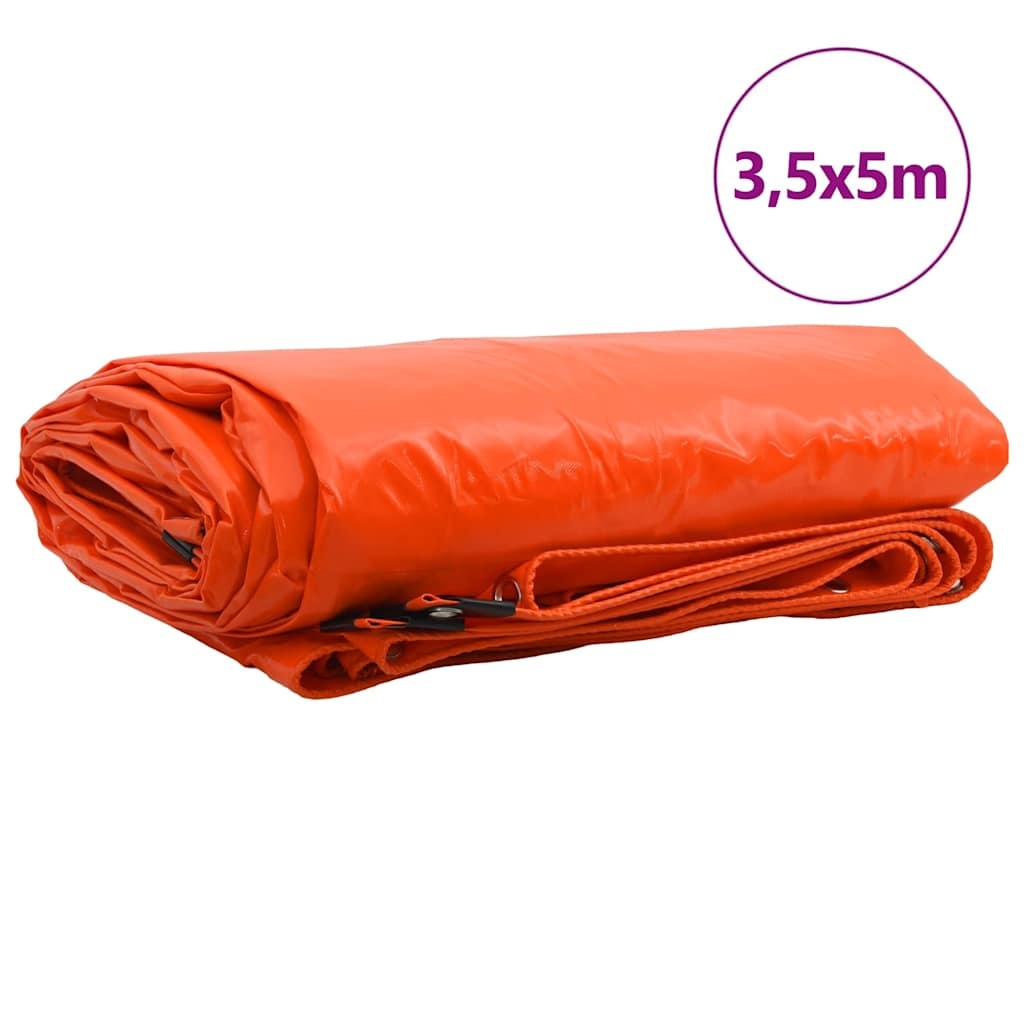 VidaXL Zeil 650g / m² Oranje 3,5 x 5 m Canvas met PVC-coating