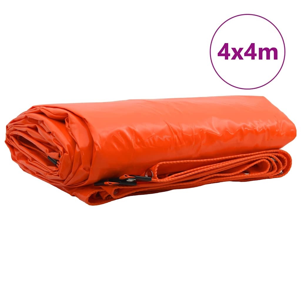 VidaXL Zeil 650g / m² Oranje 4 x 4 m Canvas met PVC-coating