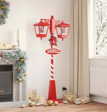 VidaXL Kerststraatlamp met 2 lantaarns Rood 40,5 x 80 x 188 cm