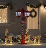 VidaXL Kerststraatlamp met 2 lantaarns Rood 40,5 x 80 x 188 cm