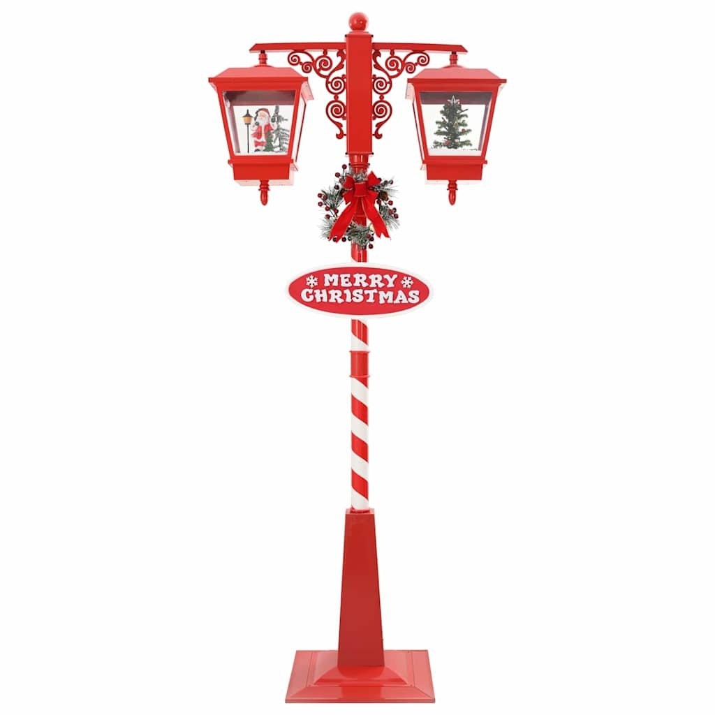 VidaXL Kerststraatlamp met 2 lantaarns Rood 40,5 x 80 x 188 cm