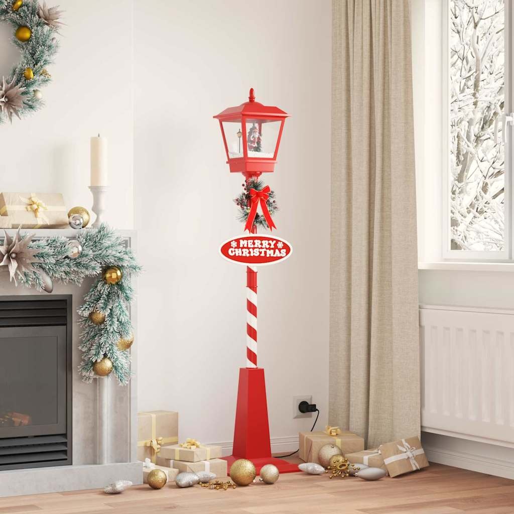 VidaXL Kerststraatlamp met lantaarn Rood 40,5x40,5x180cm Kunststof