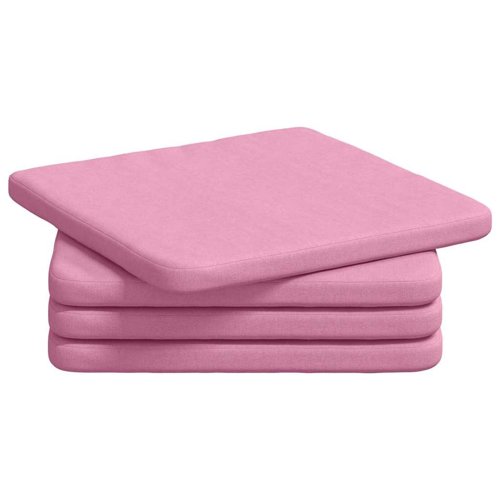 VidaXL Zitkussens 4 pcs Roze 40 x 40 x 3 cm Stof